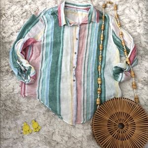 Linen striped vintage top